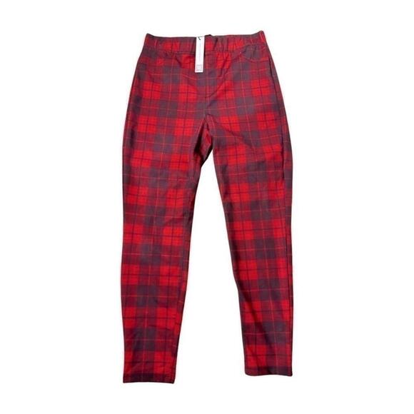 Sanctuary Runway Red Plaid Leggings pants, size   L New - Picture 4 of 8